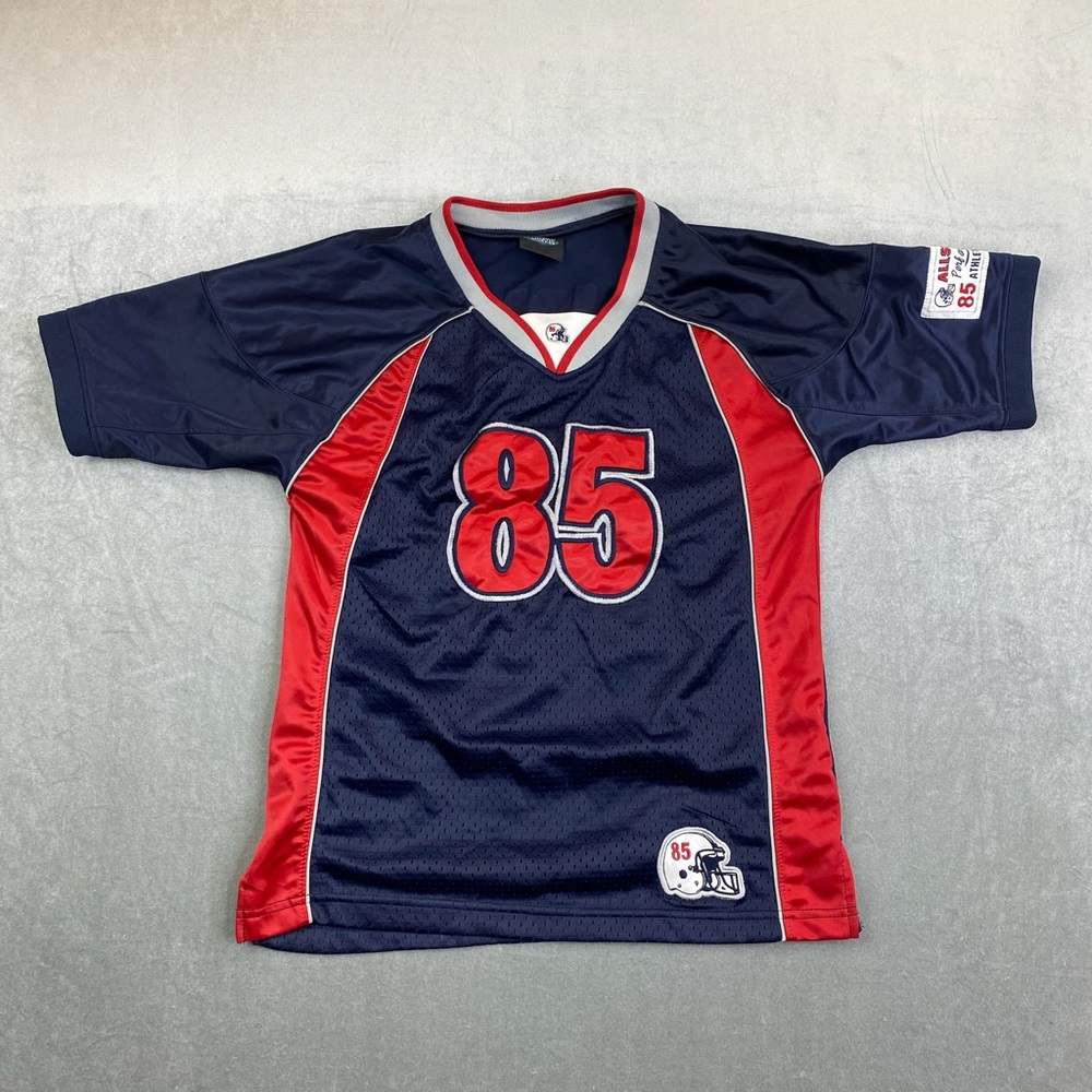 VTG Football Jersey 85 Navy‎ Red Athletic Works Mesh Sports Shirt Mens S